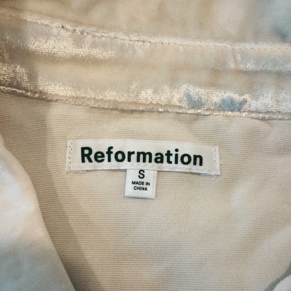 Reformation Cam Velvet Top Size S White - Picture 5 of 9
